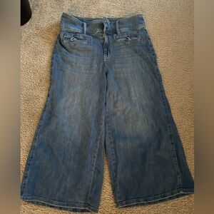 Anthropologie Pilcro Denim Cropped Wide Leg Jeans 32